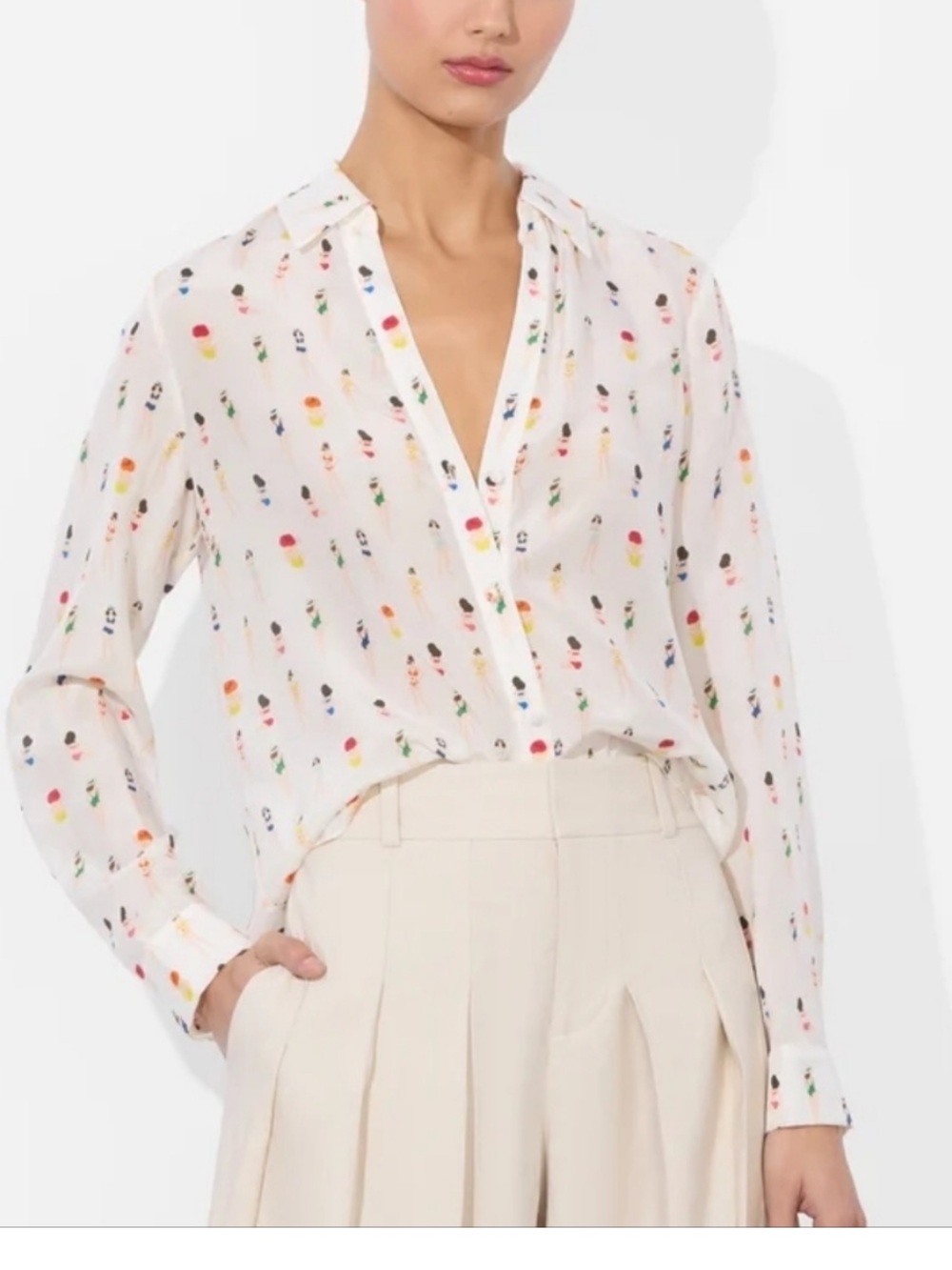 Alice + Olivia ELOISE BUTTON DOWN BLOUSE